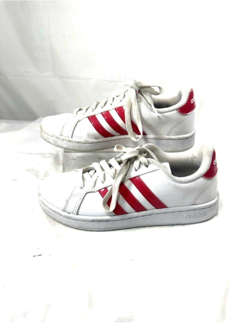 Adidas Grand Court Athletic Tennis Sneakers PINK Stripe Sz 7